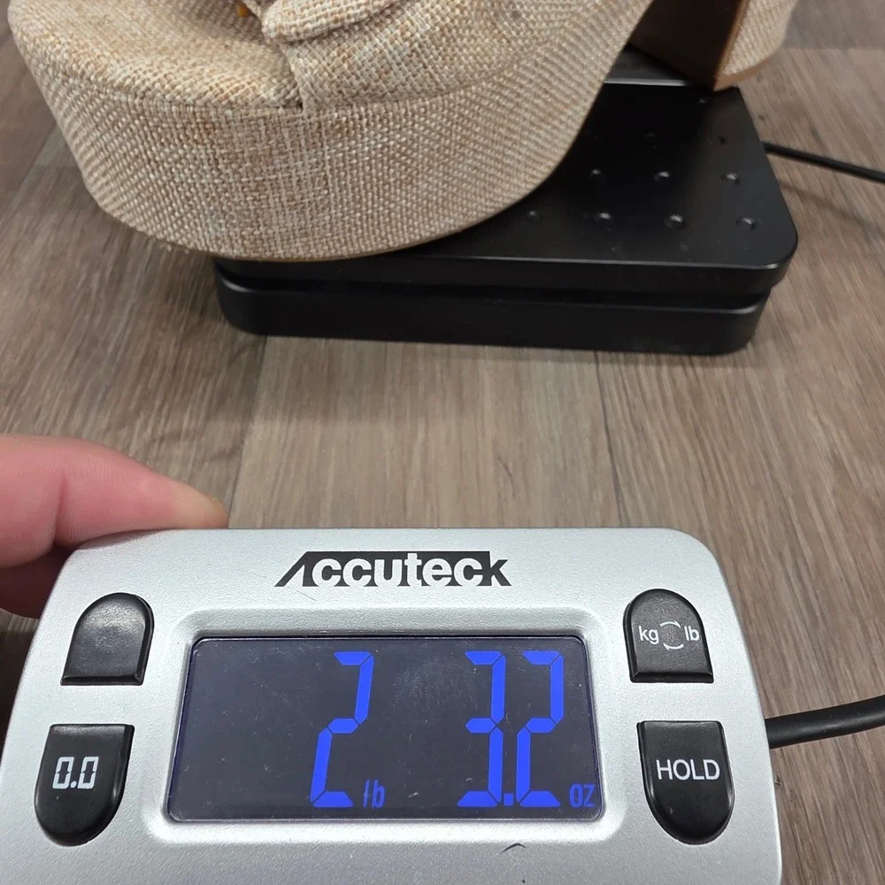 Bamboo Beige Woven Platform Bow Ankle Strap Heels Women‎ Shoes Size 9 - Picture 11 of 11